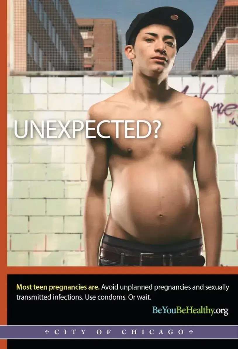 Chicago PSA shows pregnant teen boy | CondomDepot.com Learning Center