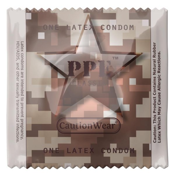 Caution Wear Camo PPE Condoms | Condom Depot