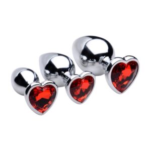 Booty Sparks Red Heart Gem Anal Plug Set | Condom Depot