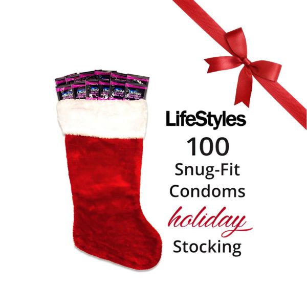 Lifestyles 100 Snug Fit Condoms Holiday Stocking | Condom Depot