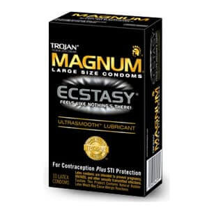 Trojan Magnum Ecstasy | Which condoms don't have reservoir tips? | Condom Depot Learning Center